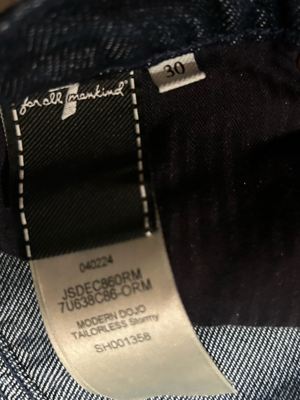 7 For All Mankind Womens  Modern Dojo Tailorless wide leg Jean Size 30 - Picture 6 of 9